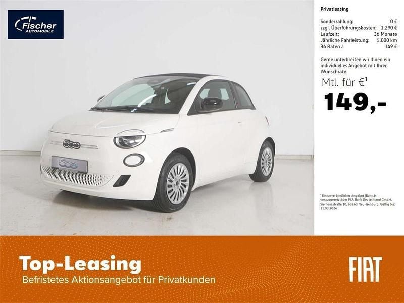 Arktis weiß Neu 2025 Fiat 500e Red Cabrio | 28.780 € - Bild 1/4
