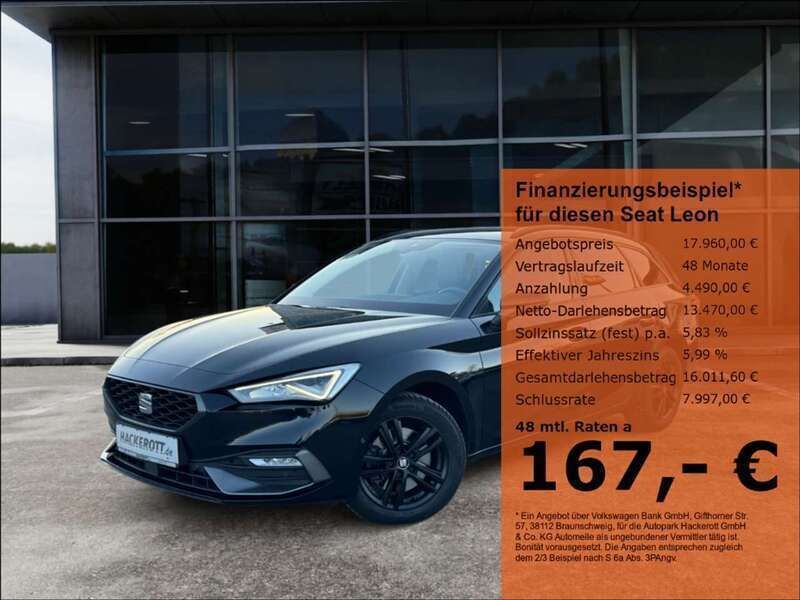 Schwarz Gebraucht 2021 Seat Leon FR Kombi | 18.450 € (Fairer Preis) - Bild 1/4