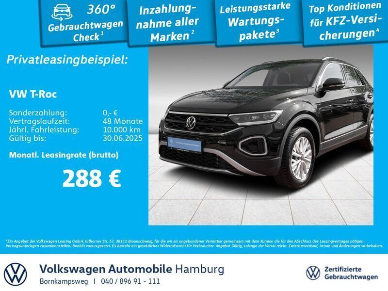 Schwarz Gebraucht 2024 VW T-Roc Life SUV | 31.888 € (Etwas zu teuer) - Bild 1/3