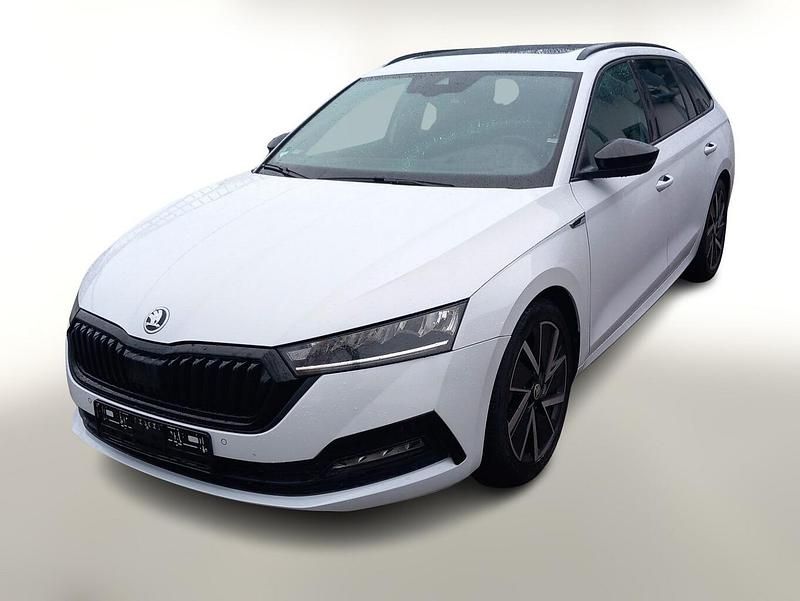 Moon weiß metallic Gebraucht 2022 Skoda Octavia SportLine Kombi | 30.592 € (Teuer) - Bild 1/4