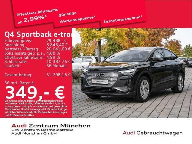 Mythosschwarz metallic Gebraucht 2023 Audi Q4 Sportback e-tron Comfort SUV | 29.488 € (Guter Preis) - Bild 1/2