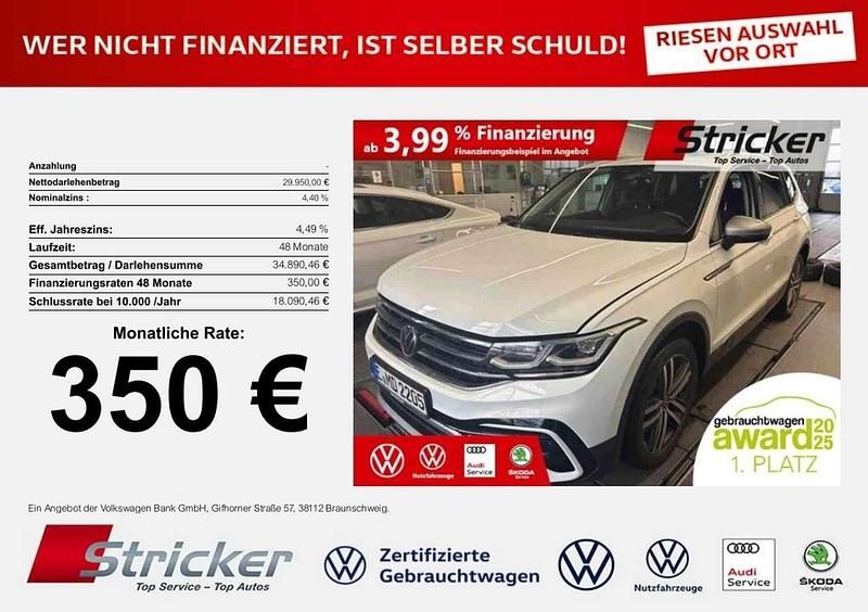 Gebraucht VW Tiguan Allspace Elegance 190 PS (139 kW) 2021 Weiß SUV