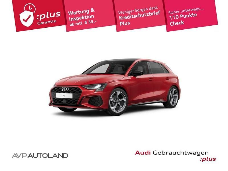 Rot Gebraucht 2023 Audi A3 Sportback S-Line Limousine | 32.836 € (Fairer Preis) - Bild 1/3