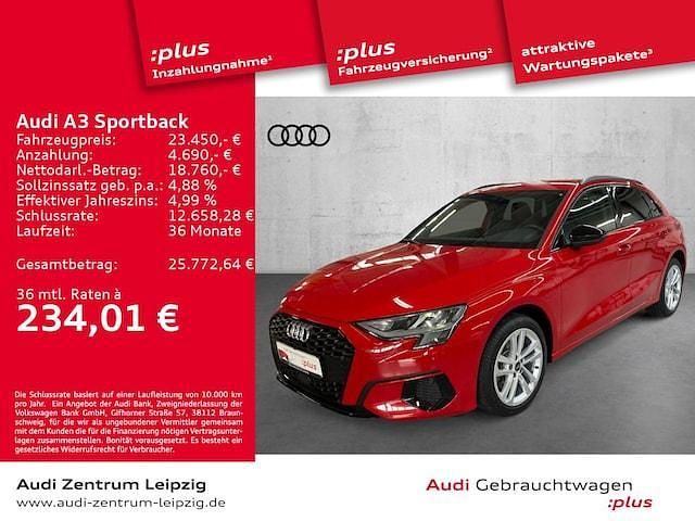 Tangorot metallic Gebraucht 2022 Audi A3 Sportback e-tron Ambiente Limousine | 23.450 € (Guter Preis) - Bild 1/3