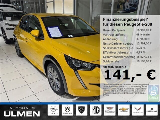 Gelb Gebraucht 2020 Peugeot e-208 Allure Kleinwagen | 16.980 € (Fairer Preis) - Bild 1/4