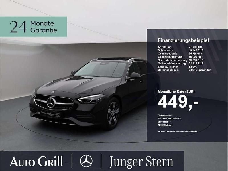 Obsidianschwarz metallic Gebraucht 2024 Mercedes C200 Avantgarde Kombi | 37.880 € (Guter Preis) - Bild 1/4