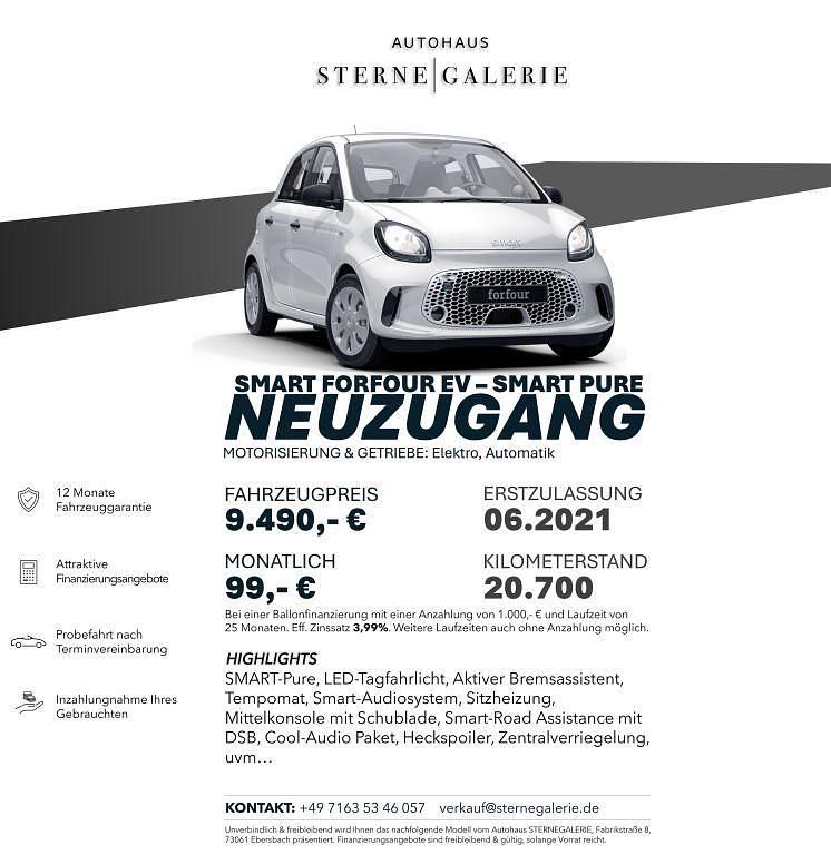 Weiß Gebraucht 2021 Smart ForFour Electric Drive Limousine | 9.490 € (Fairer Preis) - Bild 1/2