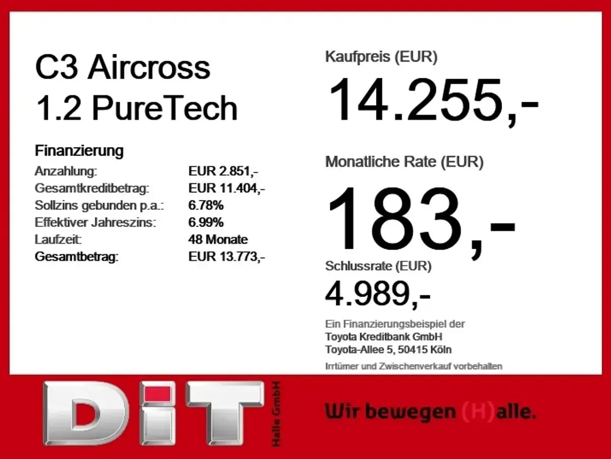 Gebraucht Citroën C3 Aircross PureTech 131 PS (96 kW) 2023 Lack grau artense/ typ aussenverkleidung (metallic) SUV