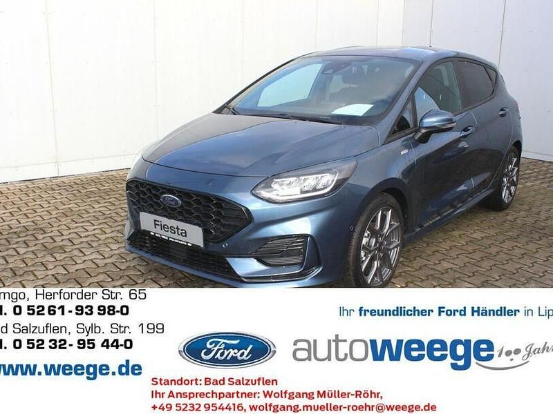 Blau (metallic) Gebraucht 2023 Ford Fiesta ST-Line Kleinwagen | 21.590 € (Fairer Preis) - Bild 1/4