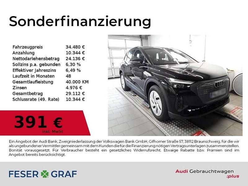Mythosschwarz metallic Gebraucht 2023 Audi Q4 e-tron Comfort SUV | 34.480 € (Teuer) - Bild 1/2