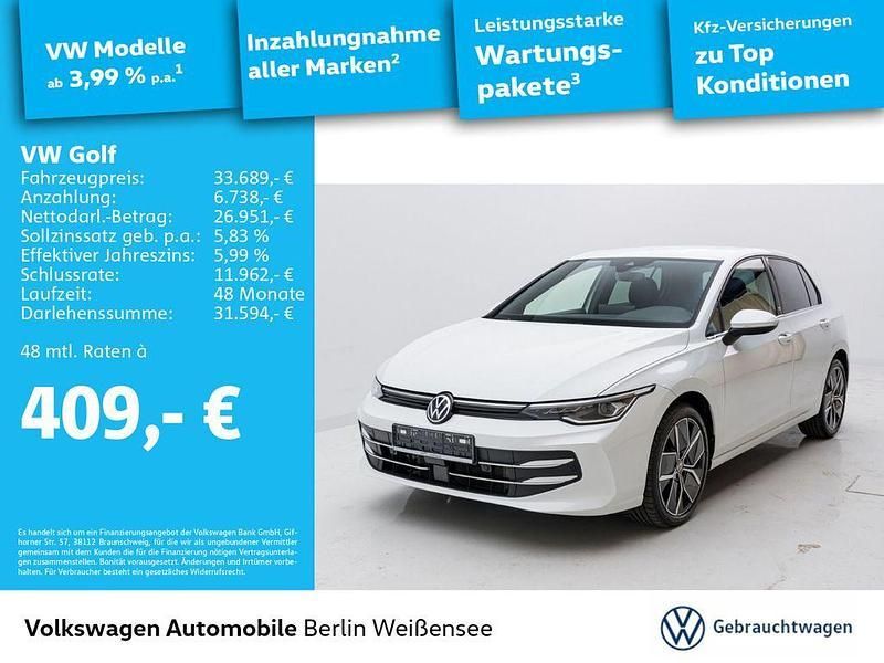 Oryxweiß perlmutteffekt Gebraucht 2024 VW Golf VIII Edition Limousine | 32.989 € (Fairer Preis) - Bild 1/4