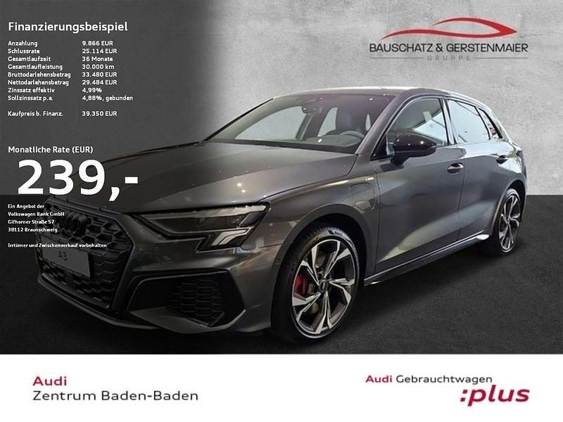 Grau Gebraucht 2024 Audi A3 Sportback e-tron S-Line Limousine | 39.350 € - Bild 1/4