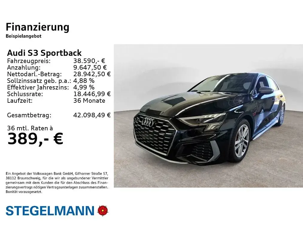 Second-hand Audi S3 Basis 310 CP (228 kW) 2024 Negru Berlinǎ