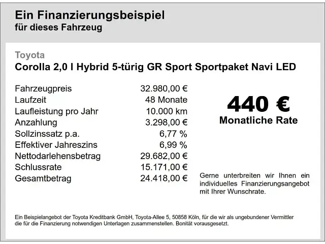 Neu Toyota Corolla Sport 133 PS (97 kW) 2025 4z3)/ black mica (209) (orange Limousine