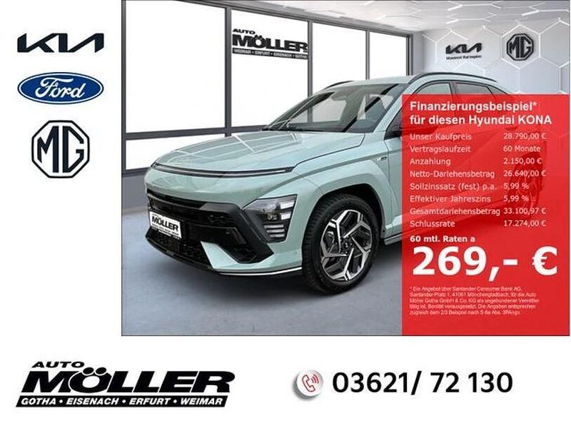 Sol (gruen Gebraucht 2024 Hyundai Kona N Line SUV | 28.790 € (Fairer Preis) - Bild 1/4