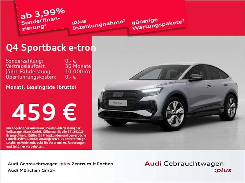 Florettsilber metallic Gebraucht 2024 Audi Q4 Sportback e-tron S-Line SUV | 46.441 € - Bild 1/1