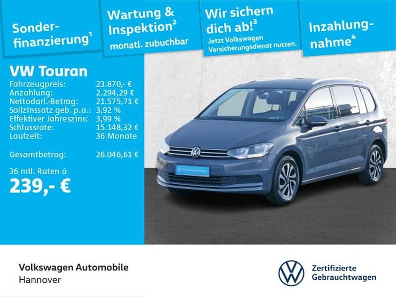 Delfingrau metallic Gebraucht 2021 VW Touran Active Van / Kleinbus | 23.870 € (Fairer Preis) - Bild 1/3