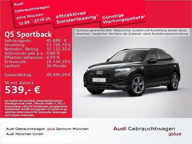 Schwarz Gebraucht 2025 Audi Q5 Sportback Advanced SUV | 45.889 € (Guter Preis) - Bild 1/2