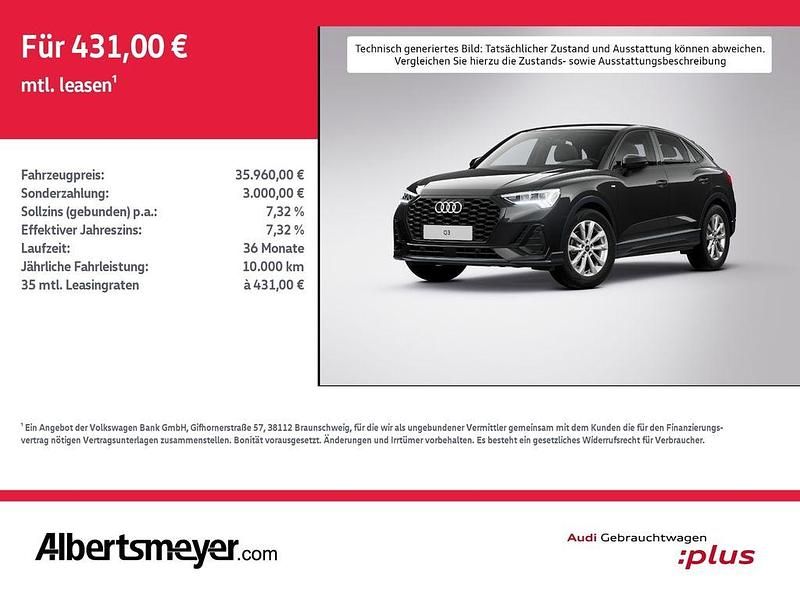 Schwarz Gebraucht 2023 Audi Q3 Sportback S-Line SUV | 35.960 € (Guter Preis) - Bild 1/4