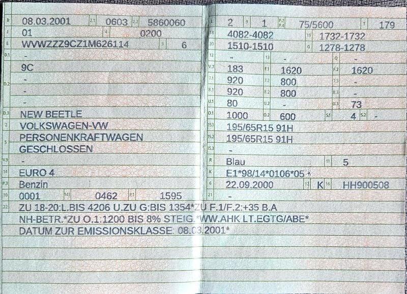 Usata VW Beetle 2001 Andere farben Utilitaria