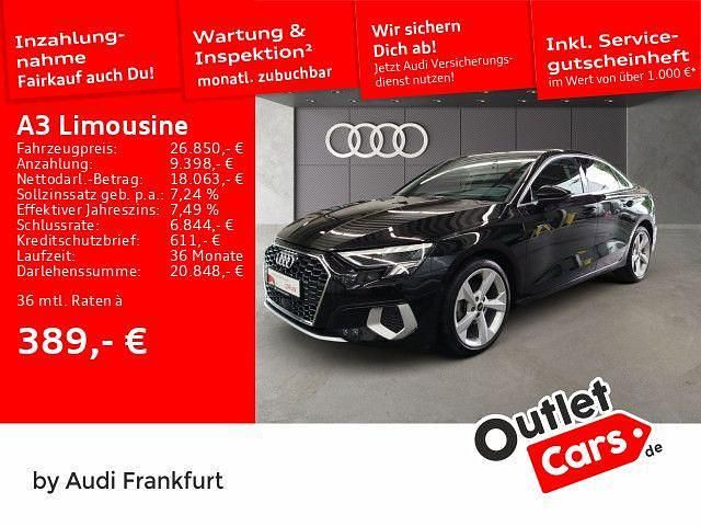 Mythosschwarz metallic Gebraucht 2022 Audi A3 Ambiente Limousine | 26.850 € (Fairer Preis) - Bild 1/2