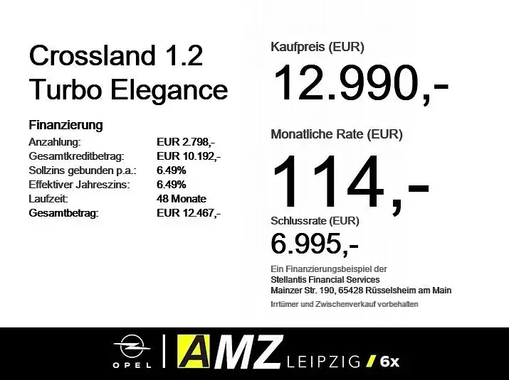 Gebraucht Opel Crossland Elegance 110 PS (80 kW) 2023 Diamant schwarz/karbon schwarz (metallic) SUV