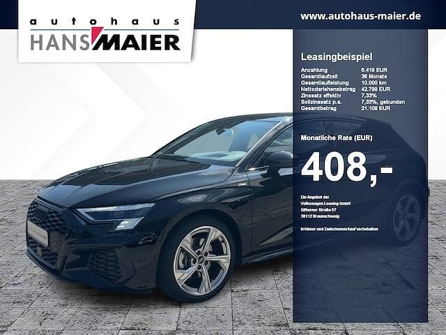 Mythosschwarz metallic Gebraucht 2024 Audi A3 S-Line | 42.799 € - Bild 1/4
