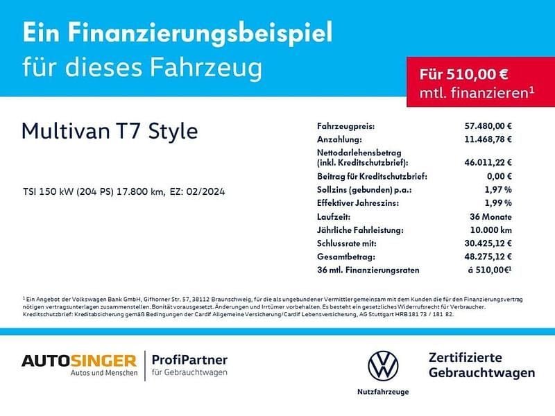Gebraucht VW Multivan Style 204 PS (150 kW) 2024 Candyweiß Van / Kleinbus