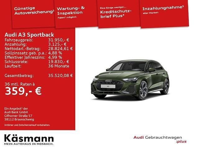 Usata Audi A3 S-Line 116 CV (85 kW) 2025 Verde Berlina