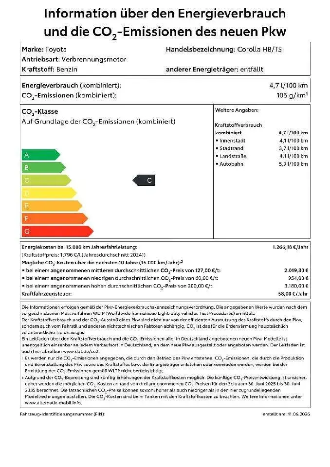 Gebraucht Toyota Corolla Hybrid 140 PS (102 kW) 2026 Schneeweiß Kombi