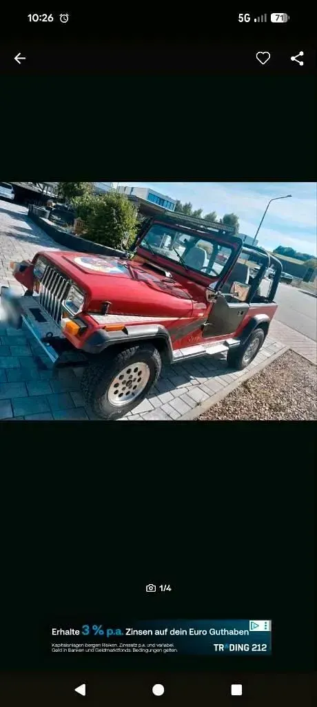 Gebraucht Jeep Wrangler 121 PS (88 kW) 1993 Rot SUV