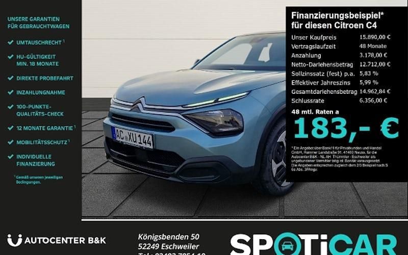 Gebraucht Citroën C4 PureTech 101 PS (74 kW) 2023 Lackierung olbia blau/typ aussenverkleid (metallic) Limousine