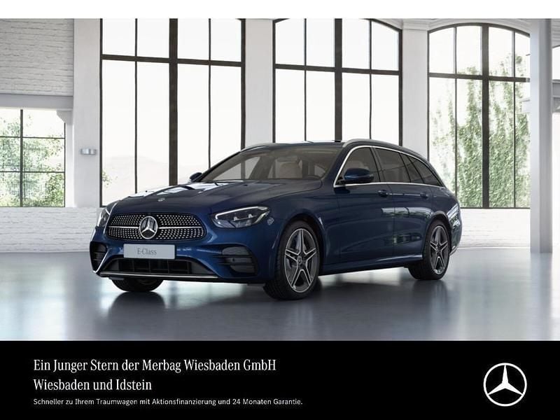 Blau Gebraucht 2022 Mercedes E400 AMG line Limousine | 44.590 € (Guter Preis) - Bild 1/4
