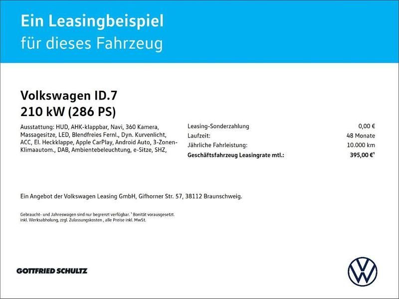 Weiß (gletscherweiß metallic) Gebraucht 2025 VW ID.7 Pro Limousine | 45.490 € (Guter Preis) - Bild 1/1