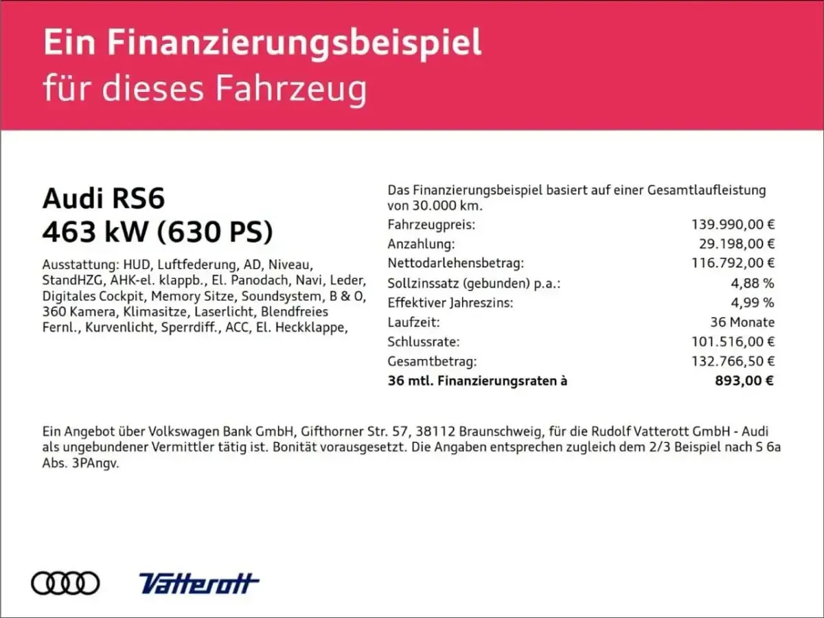 Używany Audi RS6 Performance 630 KM (463 kW) 2026 Biały Kombi