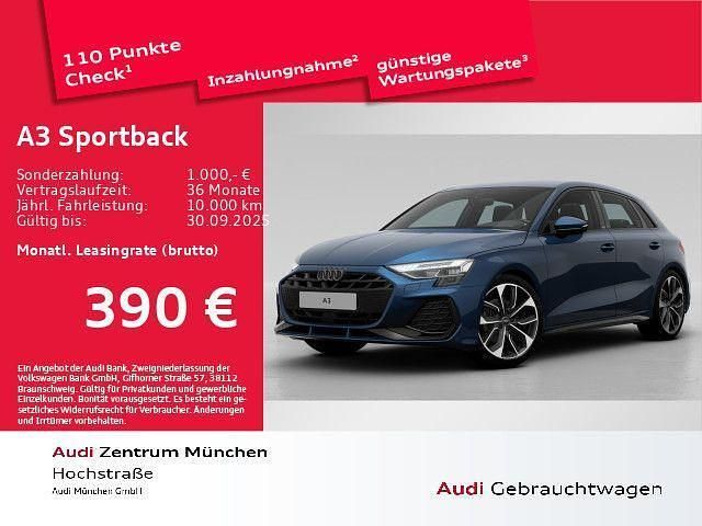 Blau Gebraucht 2025 Audi A3 Sportback S-Line Limousine | 37.765 € (Fairer Preis) - Bild 1/2