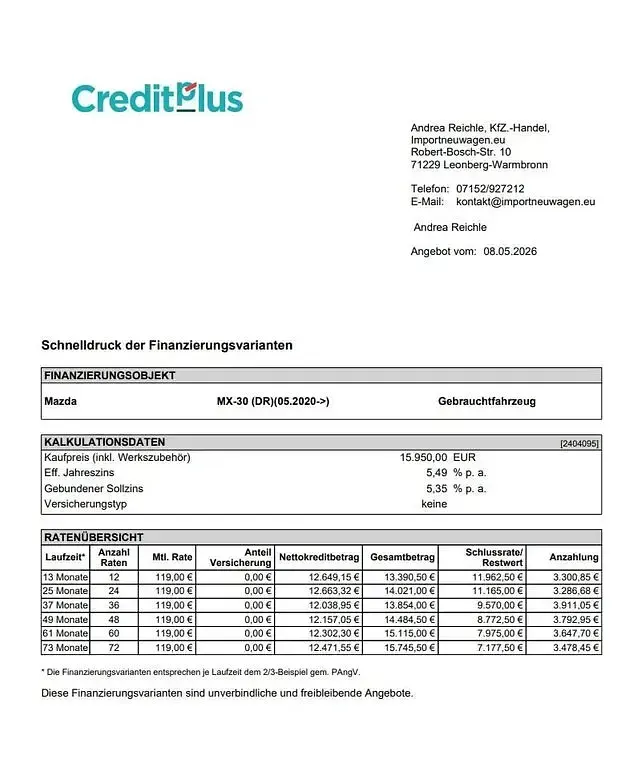 Gebraucht Mazda MX30 Ad'Vantage 106 kW (145 PS) 2022 Ceramic white metallic SUV