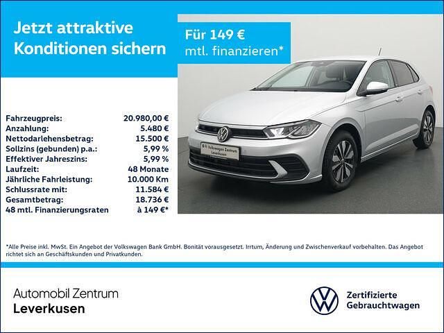 Gebraucht VW Polo Move 95 PS (69 kW) 2023 Grau / reflex silber (metallic) Kleinwagen