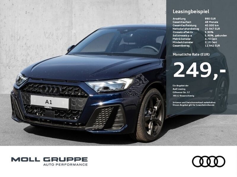 Navarrablau metallic Gebraucht 2024 Audi A1 Sportback S-Line Kleinwagen | 29.990 € (Fairer Preis) - Bild 1/3