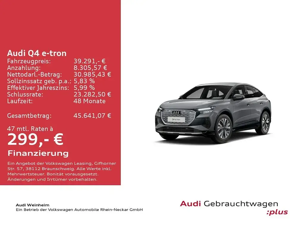 Gebraucht Audi Q4 Sportback e-tron S-Line 219 kW (299 PS) 2023 Grau SUV