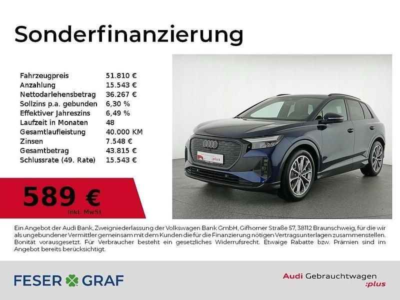 Navarrablau metallic Gebraucht 2025 Audi Q4 e-tron Ambiente SUV | 51.810 € (Guter Preis) - Bild 1/2