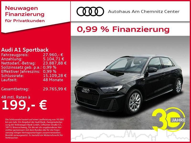 Schwarz Neu 2025 Audi A1 Sportback S-Line Kleinwagen | 25.990 € (Superpreis) - Bild 1/4