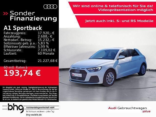 Gletscherweiß metallic Gebraucht 2022 Audi A1 Sportback Ambiente Kleinwagen | 17.420 € (Guter Preis) - Bild 1/4