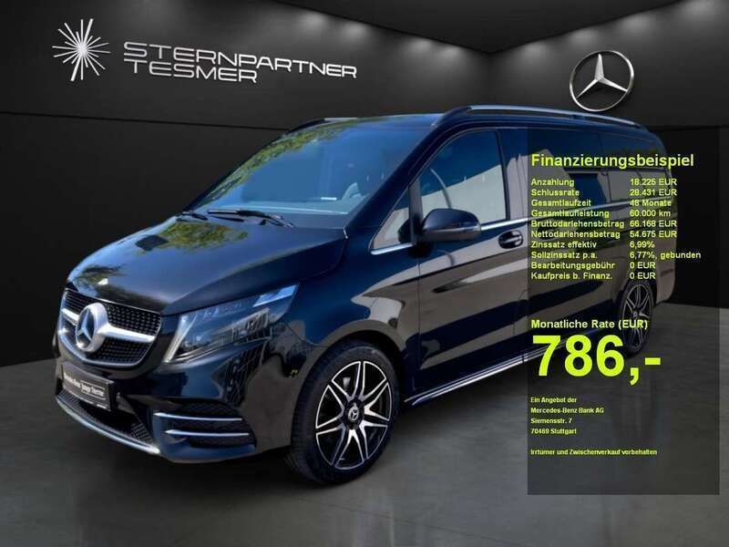 Obsidianschwarz metallic Gebraucht 2023 Mercedes V300 Avantgarde Edition Van / Kleinbus | 72.800 € (Etwas zu teuer) - Bild 1/4