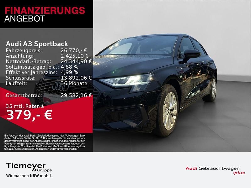 Brillantschwarz Gebraucht 2022 Audi A3 Sportback e-tron Design Kleinwagen | 24.980 € (Fairer Preis) - Bild 1/4