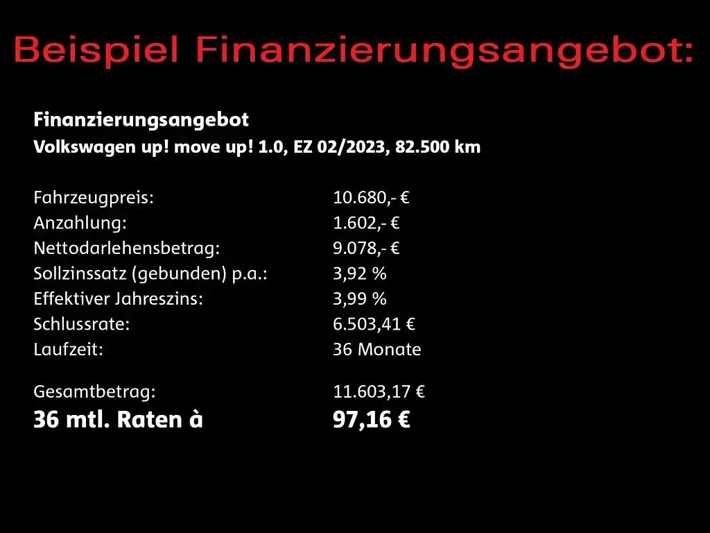Używany VW up! move up! 65 KM (47 kW) 2023 Czarny Hatchback