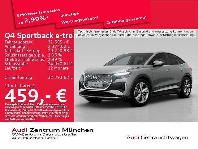 Taifungrau metallic Gebraucht 2022 Audi Q4 Sportback e-tron Ambiente SUV | 31.595 € (Fairer Preis) - Bild 1/2