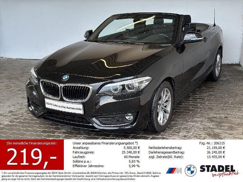 Schwarz Gebraucht 2021 BMW 218 Advantage Cabrio | 24.840 € (Fairer Preis) - Bild 1/4