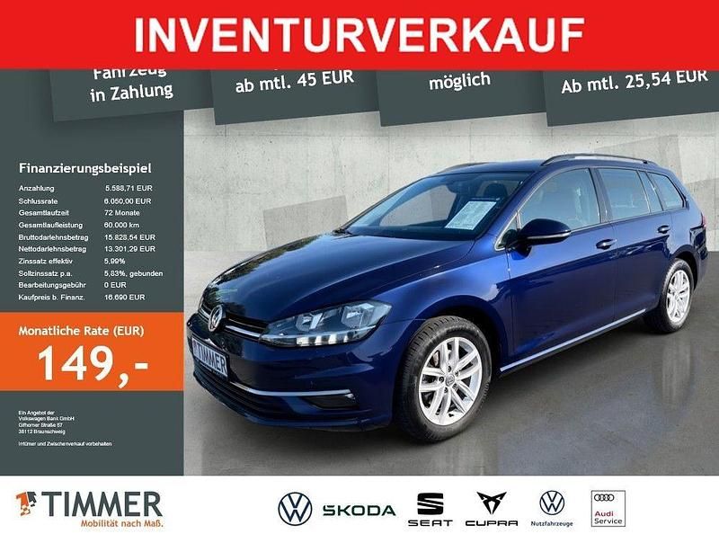 Atlantik blue metallic Gebraucht 2019 VW Golf VII Comfortline Kombi | 18.760 € (Teuer) - Bild 1/4