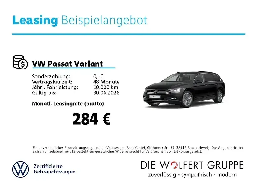 Gebraucht VW Passat Business 200 PS (147 kW) 2023 Deep black perleffekt Kombi